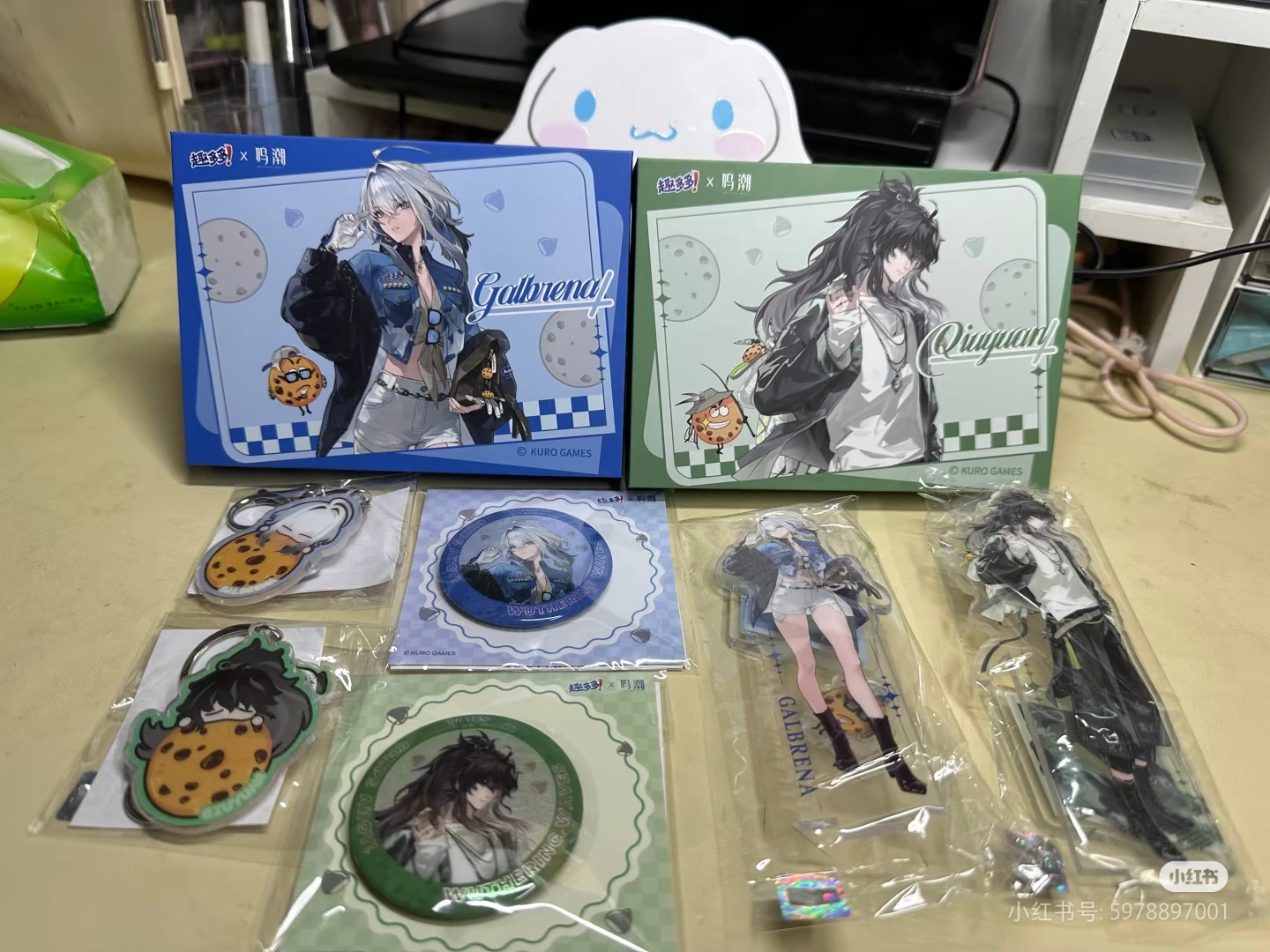 In Stock Official Game Wuthering Waves New Collab GALBRENR Phoebe QIUYUAN Lupa Cosplay Badge Storage Box Acrylic Stand Pendant
