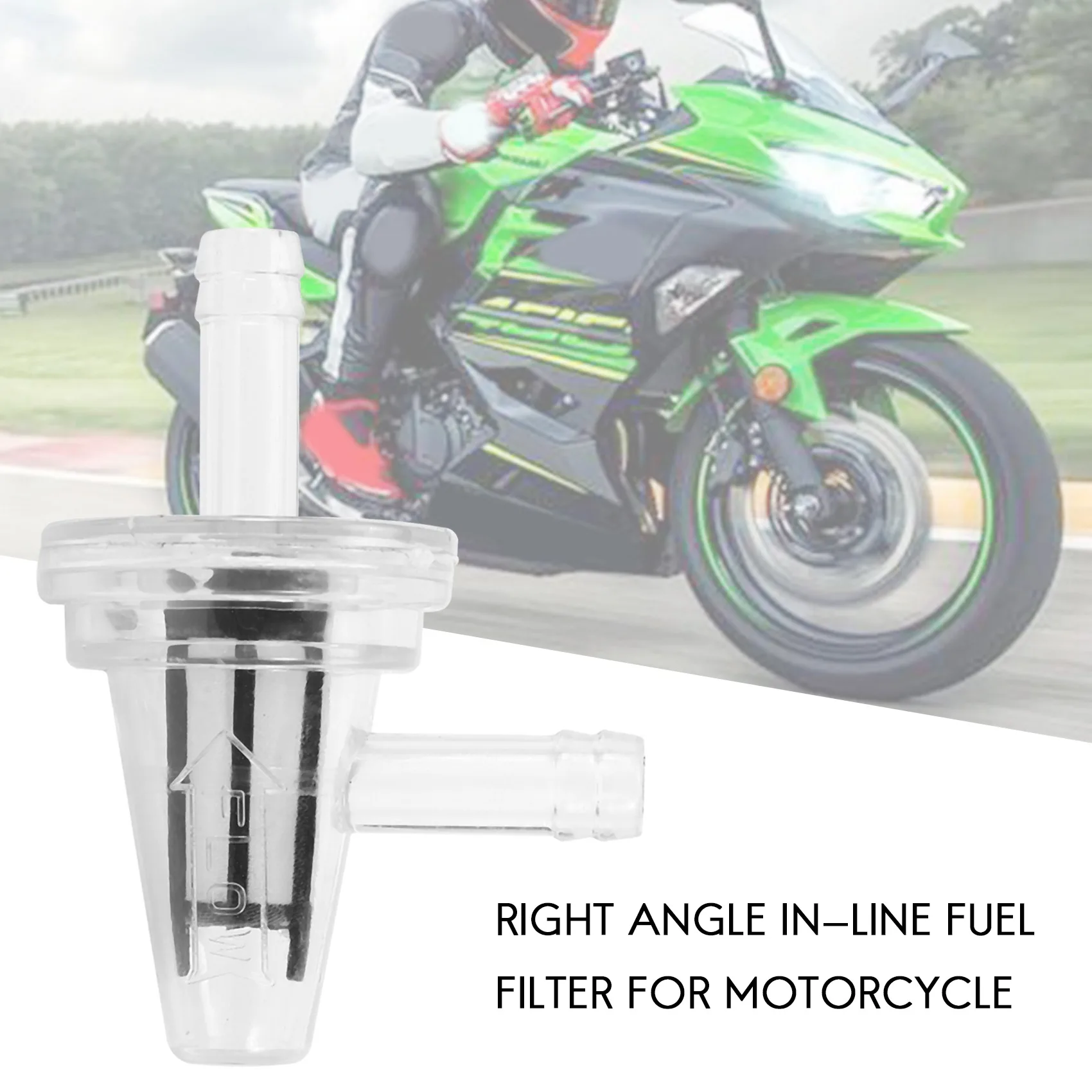 Compatible 3Pcs Universal Motorcycle Right Angle Inline Filter 1/4Inch 6mm Hose Lines for
