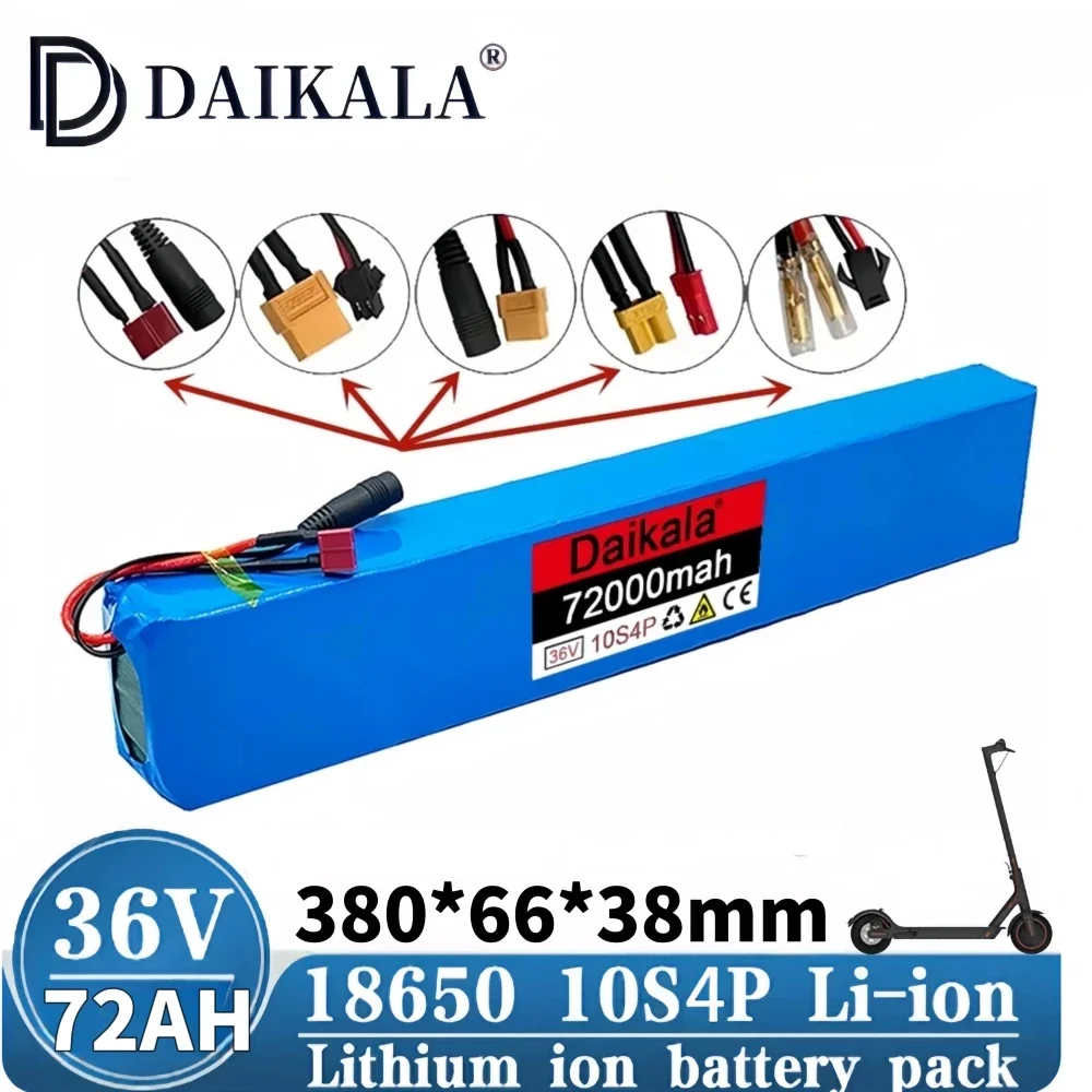 

DAIKALA 36V 10S4P 72000mAh, высокая емкость 18650, для электрического велосипеда, скутера, встроенная защита BMS