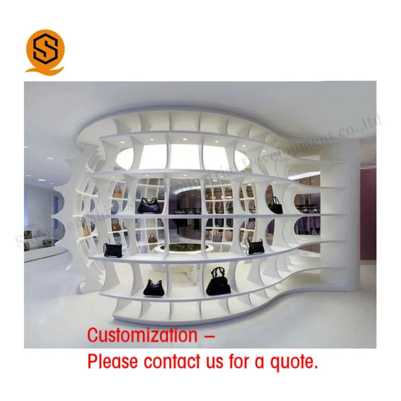 

custom.Supply Bag Display Stand Luxurious Acrylic Stone Display Rack Retail Stores