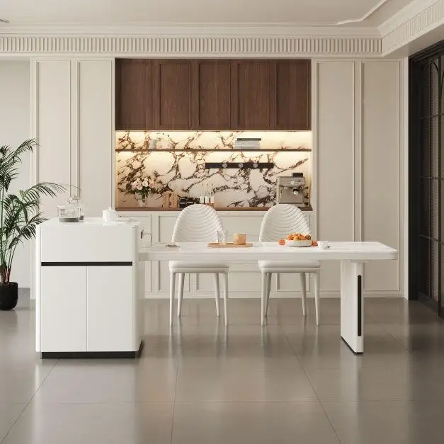 

#Customized Modern Design Kitchen Multifunctional Adjustable Marble Counter Top for Dining Room Extendable Kitchen Island