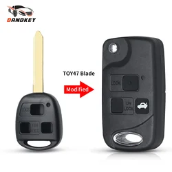 Dandkey 3 Buttons Remote Car Shell Folding Flip Key Case For Toyota Celica Avensis RAV4 Prado Camry Land Cruser 120 RAV4 TOY47