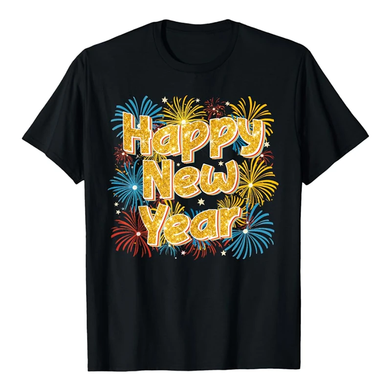 Happy New Year 2025 3D Printed T Shirt Casual Fashion Unique Pattern T-shirt Merry Christmas Festival Trendy Popular Tee Top