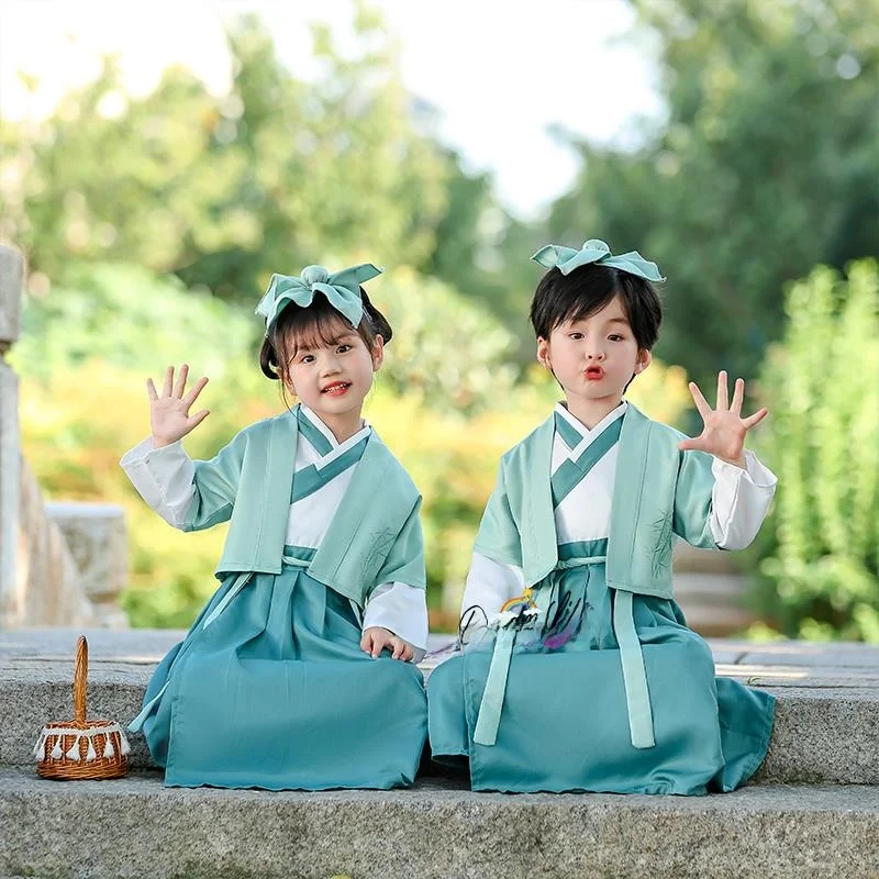 

Children's Traditional Chinese Clothing National Learning orm Tee-Character Classic Hanfu School Opening Ceremony Perfo...