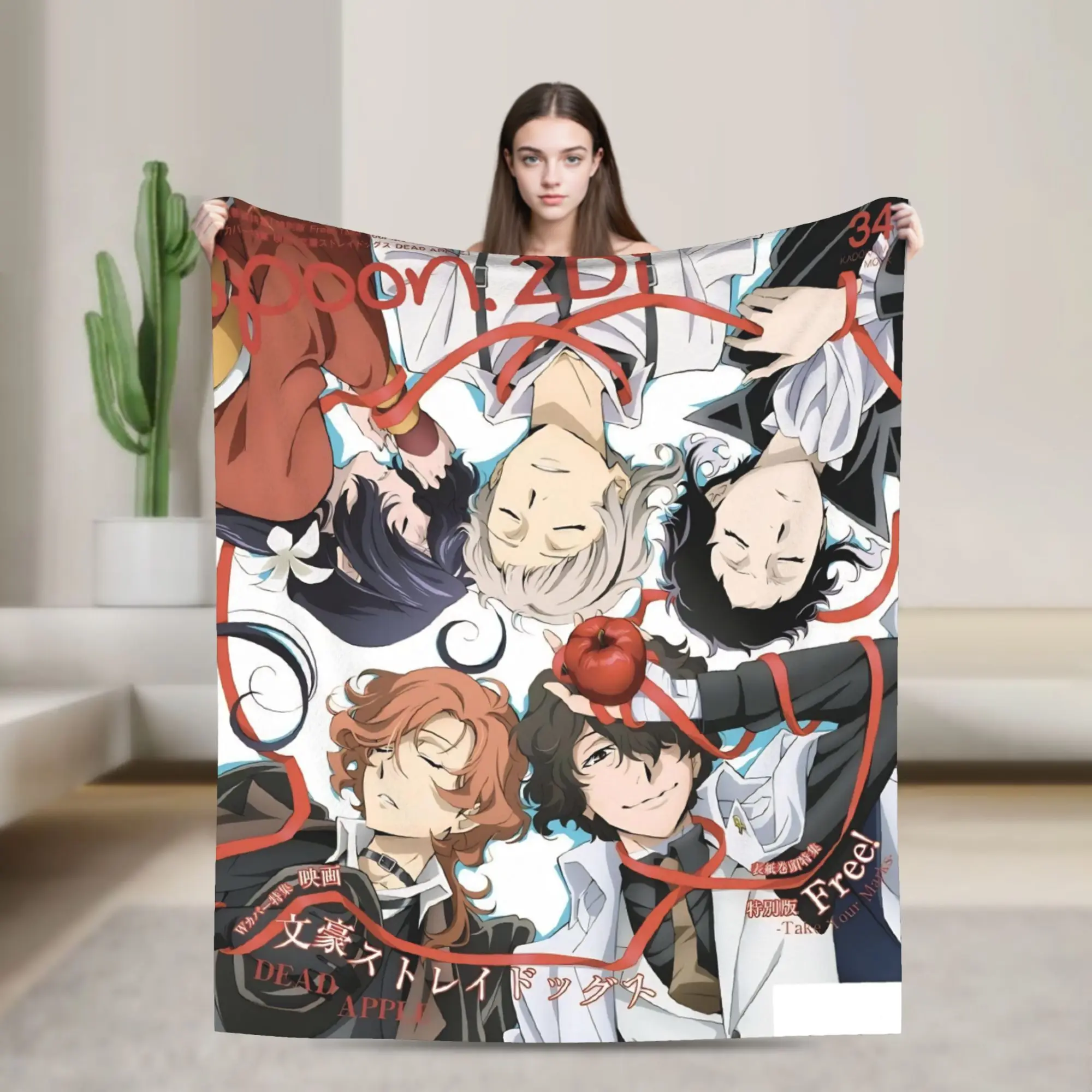 Anime Bungo Stray Dogs Blankets Fleece Decoration  Multi-function Soft Throw Blanket for Home Outdoor Plush Thin Quilt