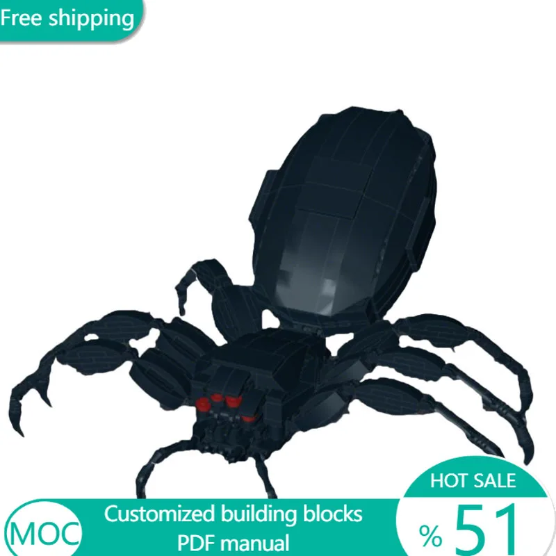 361 قطعة نموذج تصميم مكعبات بناء معيارية قابلة للتخصيص من نوع MOC، بتصميم ستار باتل سبايدر شيلوب، لعبة تعليمية تكنولوجية يمكنك صنعها بنفسك، هدايا للعطلات