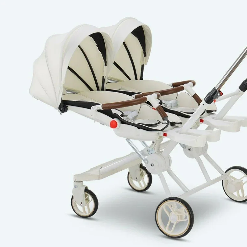 Baby Stroller For Twins Double Pushchair Prams Buggy Safety Cart Carriage Lightweight Foldable