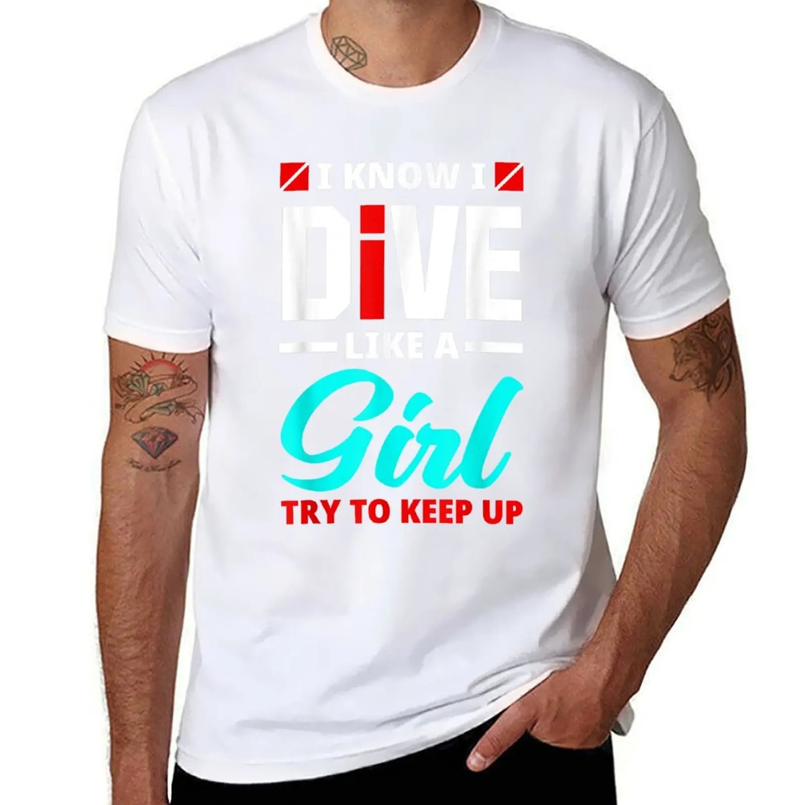 

Womens I Know I Dive Like A Girl Funny Scuba Diving Diver T-Shirt t shirts designer man t shirt heavy cotton T-Shirt