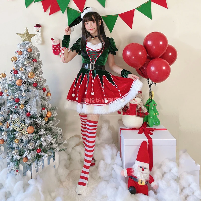 Christmas Dress Cosplay for Womem Costume Santa Claus Dress Santa Sexy Christmas Tree Role-playing Anime New Year Disfraz