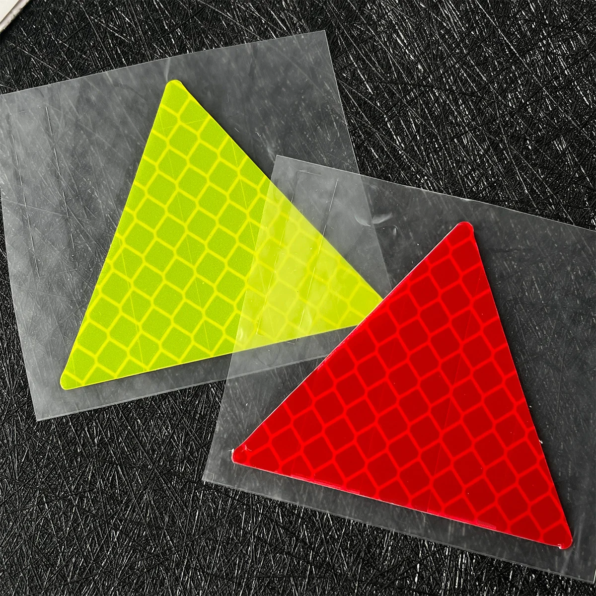 Triangular High-Reflectivity Mudguard Decal Lattice High-Reflectivity Material Motorcycle Front Warning Decal Motor Accessories