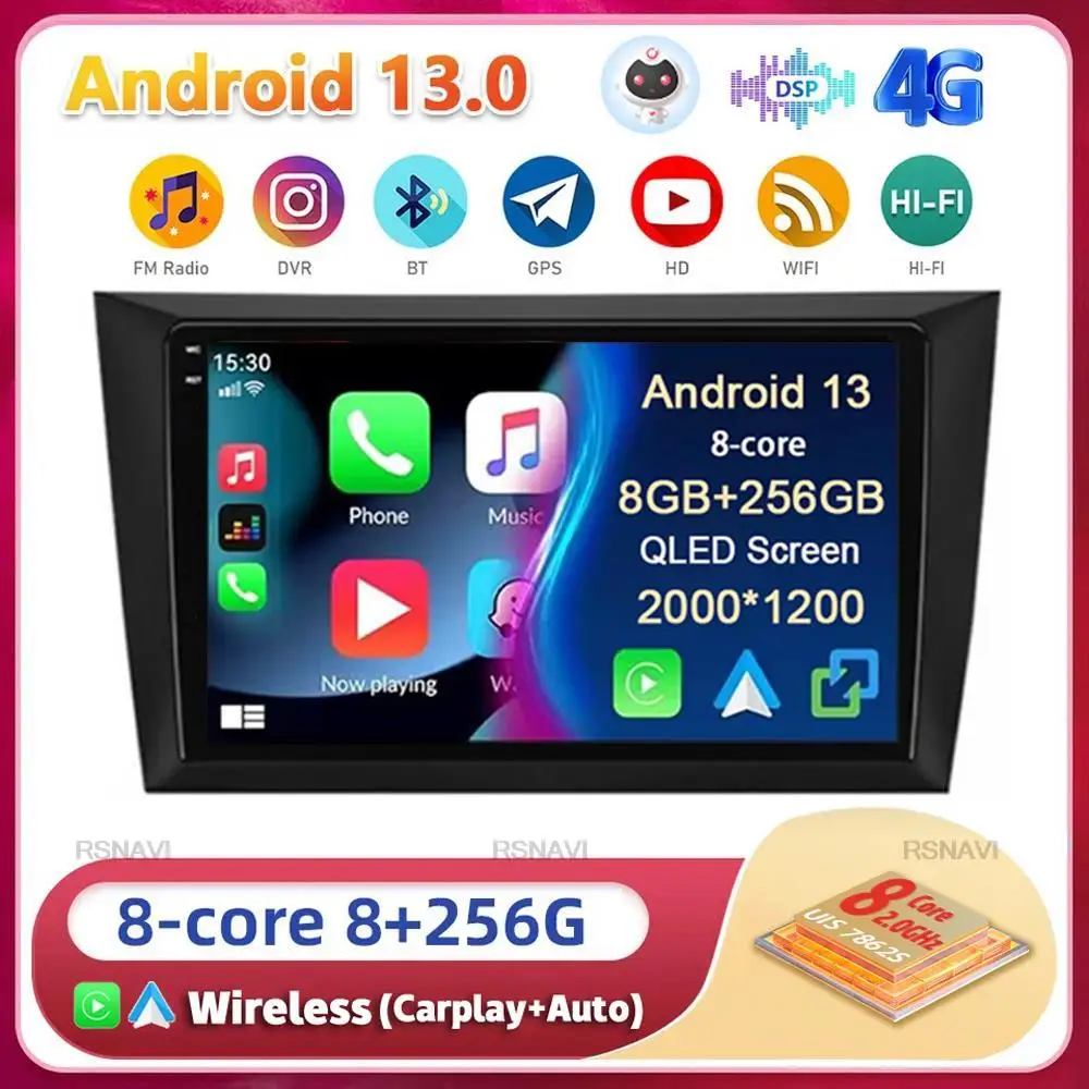 

Android13 Carplay Auto For Volkswagen VW Golf 6 2008 2009 2010 2011 2012 - 2016 Multimedia Car Radio Player Video WIFI+4G BT DSP