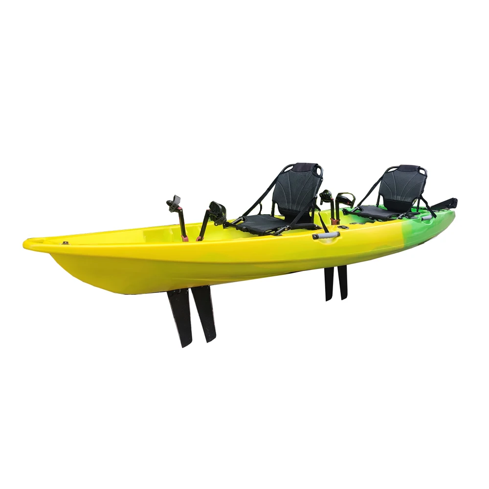 Wholesale Cheap Plastic Pedal Tandem Sit on top kayak with canoe kajak accessories