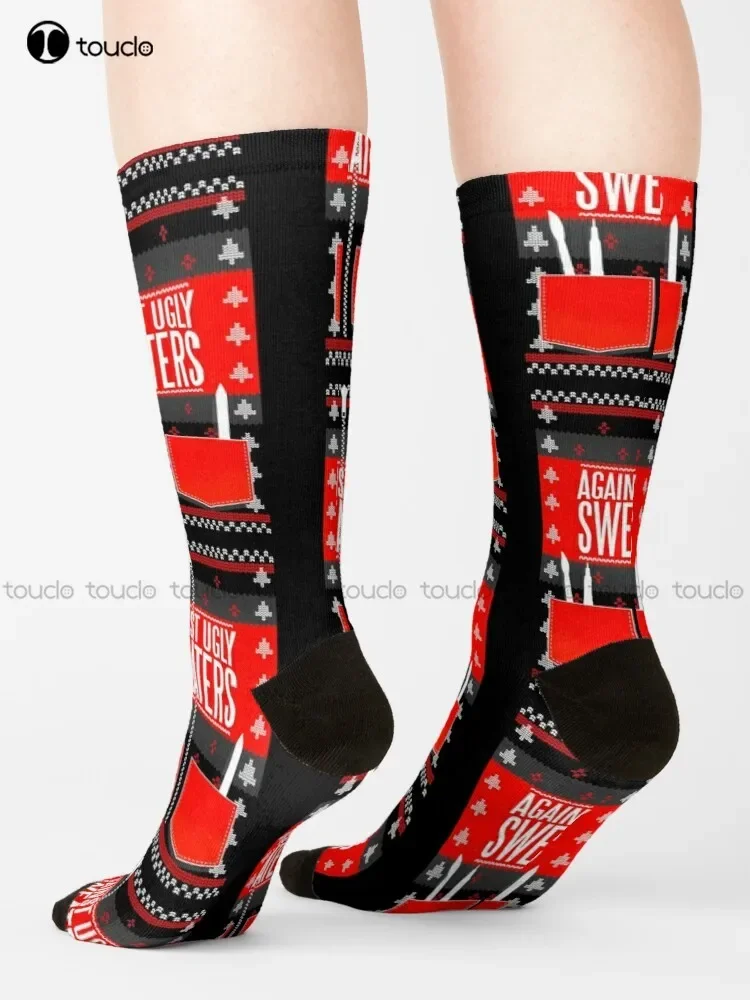 Against Ugly Christmas Sweaters Socks Boy Socks Christmas Gift Unisex Adult Teen Youth Socks Custom 360° Digital Print Women Men