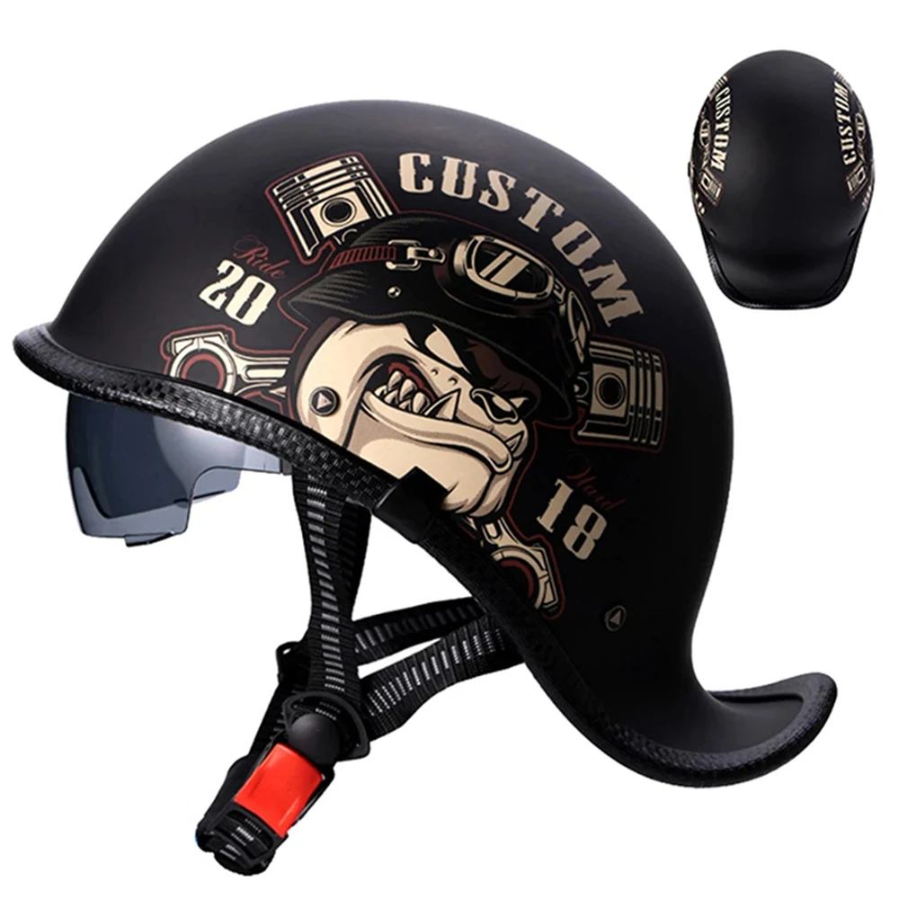 New Retro Helmet Half Face Windshield Motorcycle Helmet Men Women Scooter Casco Motorbike Cycling Helmet ABS Material