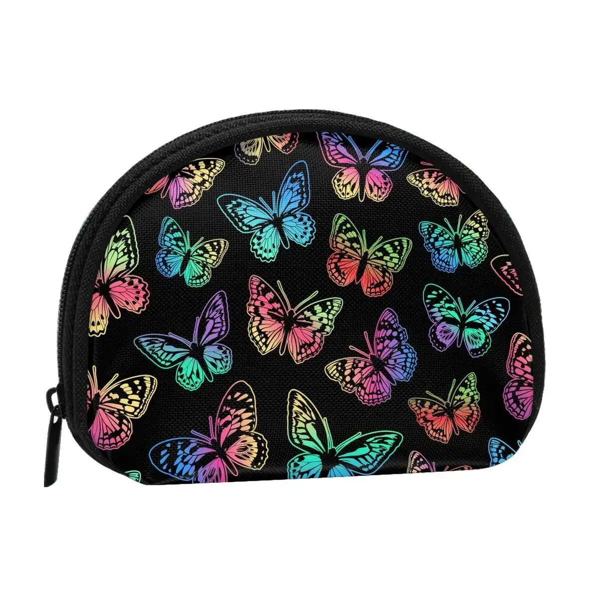 Colorful Butterfly 3D Printing Coin Purse Ladies Shopping Portable Silver  Bag Travel Mini Credit Card ID   Gift