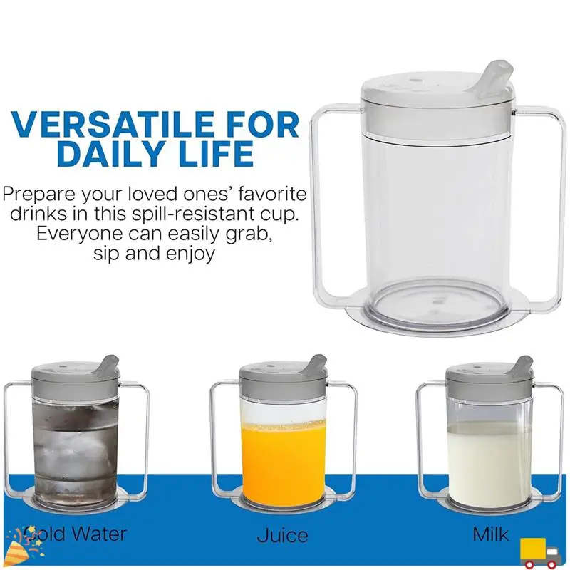 12Oz Independence Sip Cups-Adult Sippy Cup met handvatten voor volwassenen met beperkte mobiliteit Handicap Cups 3-pack