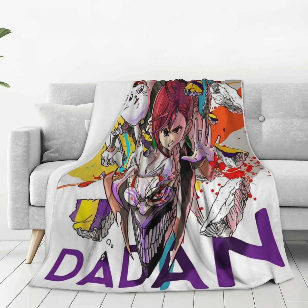 Dandadan Okarun And Ayase Print Blankets Warm Soft Print Plush Throw Blanket For Living Room Picnic Flannel Bedspread Bed Cover