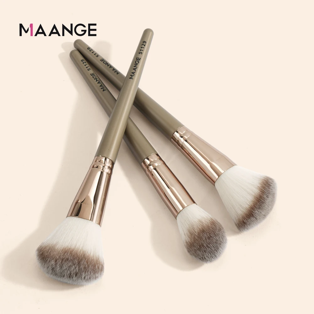 MAANGE-Ensemble de pinceaux de maquillage pour femme, fond de teint cosmétique, poudre, fard à joues, mélange Kabuki, outils de beauté, poils doux et moelleux, 3 pièces