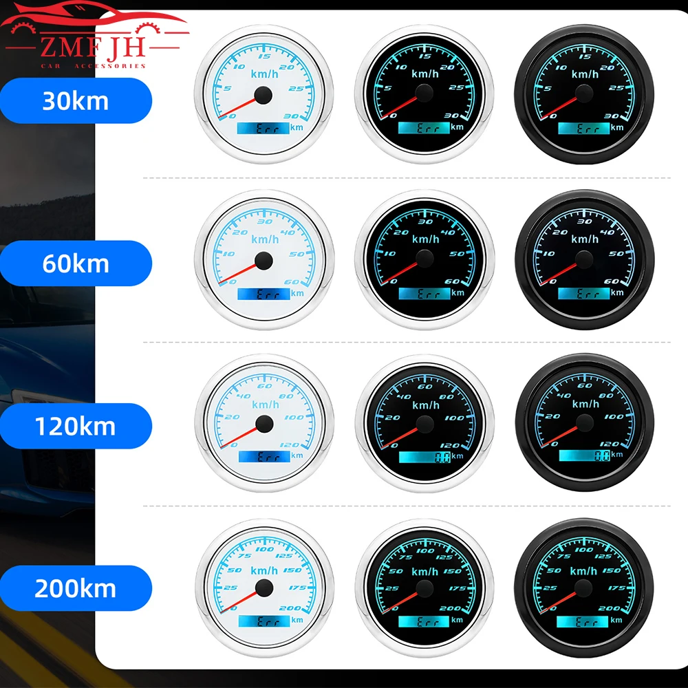 

ZMFJH 7 цветов световой указатель 85 мм GPS спидометр с антенной 30-300 кмч измеритель скорости пробега для морской лодки авто автомобиля 9-32 В