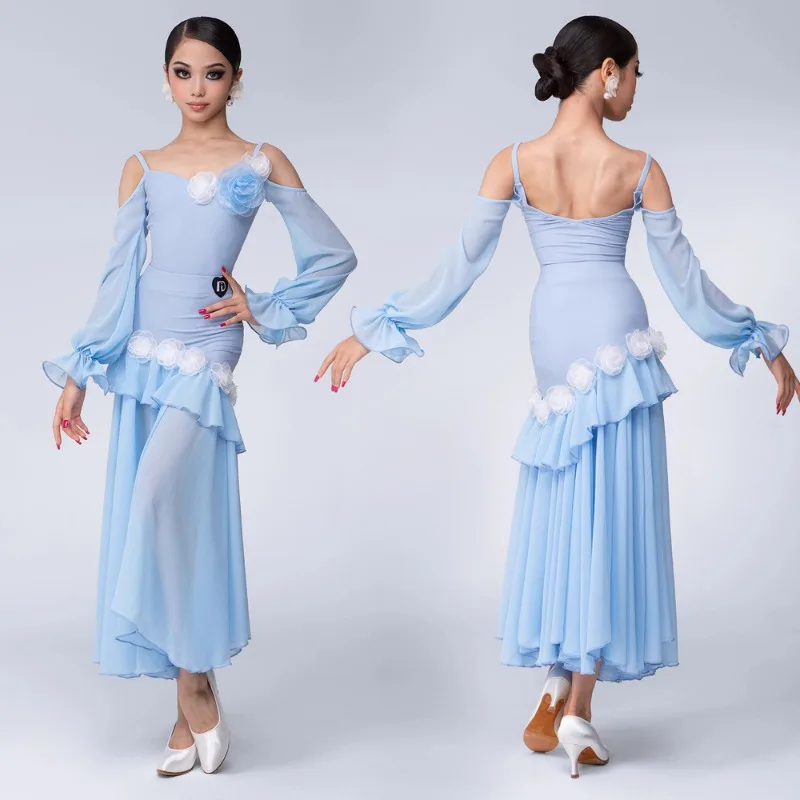 

Customized Children's Modern Dance Practice Dress Girls' New Social Half Skirt National Standard Dance Performance Dress