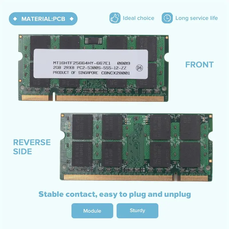 AEE7-DDR2 2GB RAM Memory PC2 5300 Laptop RAM Memoria SODIMM RAM Component 667Mhz Memory 200Pin RAM Memory