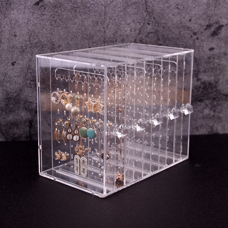 

Acrylic Transparent Jewelry Storage Box Earring Nelace Display Stand Dustproof Jewelry Organizer Box Faionable Accory ...