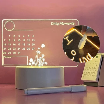 USB 재기록 가능 메시지 보드, 창의적인 LED 노트 보드, 따뜻한 부드러운 조명, 어린이 여자 친구 테이블 장식, 야간 램프