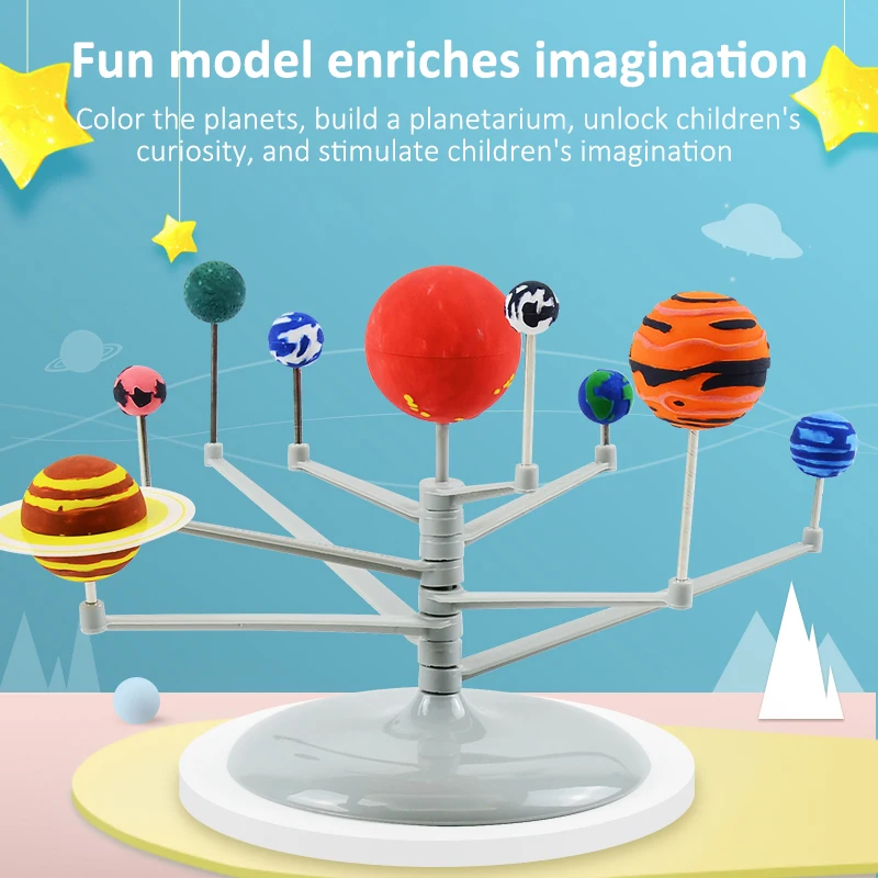 Solar System Model DIY Child Science Learning Solar System Planet Celestial Orbiter Sun Series Teaching Assembly Educational Toy