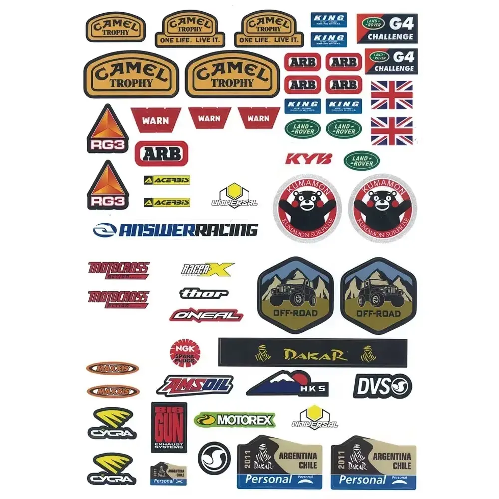 Personalized Waterproof Logo Sticker Label Decorative for 1/10 scale RC Car Traxxas Trx4 defender Bronco Trx6 D110 AXIAL Scx10II