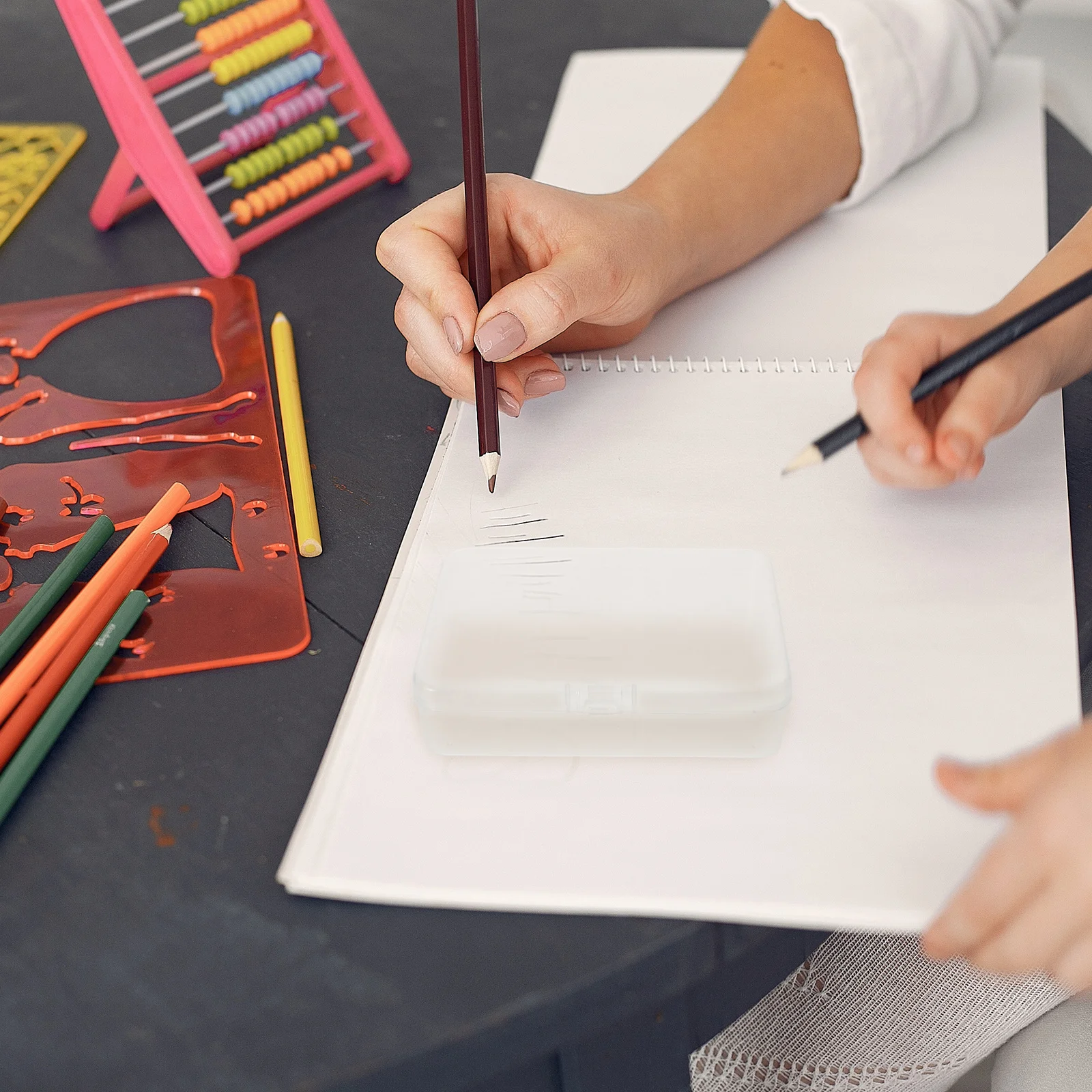 

24 pcs Transparent Crayon Storage Boxes 4.5" X 3.3" Clear Stackable Plastic Cases With Lid For Classroom Organization School