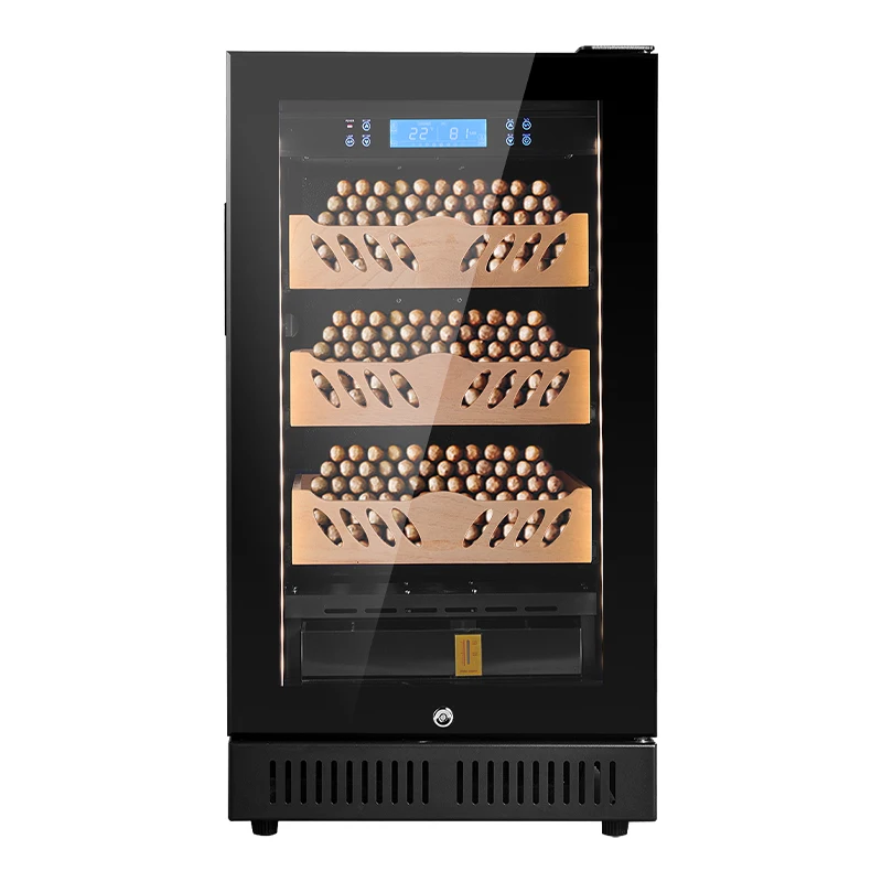 Multi-function 68L Cigar Humidor Cabinet Cedar Wood Cigar Humidor Cooler