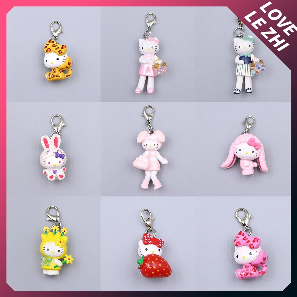 

1Pcs Cartoon Mini Sanrio Hello Kitty Dolls Keychain Creative New Lovely Bag Pendant Earphone Case Charm Accessories Gifts Toy