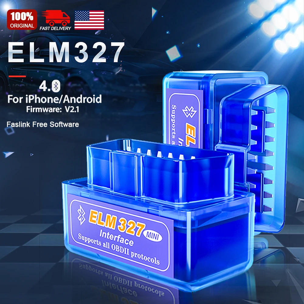 OBDMonster Bluetooth Pro ELM327 V2.1 Mini OBD2 Scanner Diagnosis for iPhone Android Faslink Scan Tool Free Software