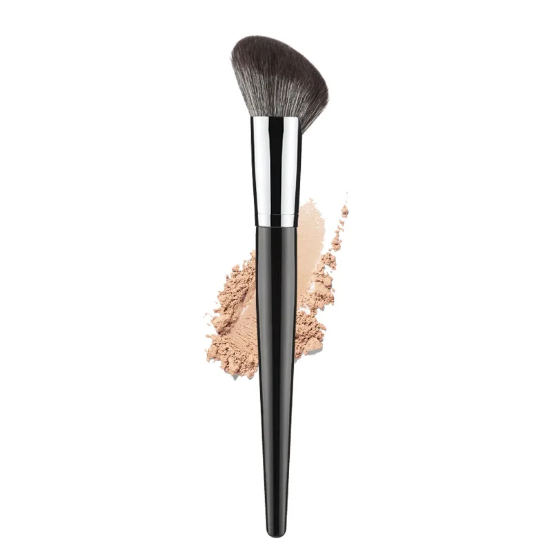 Pincel de contorno de hoz de uso diario, sombra de cerdas ultrasuaves, lado de maquillaje facial con protección