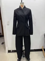 ETJ 2025 women's new fashion design three-dimensional cut high collar slim suit jacket & matching casual trousers - Image 5