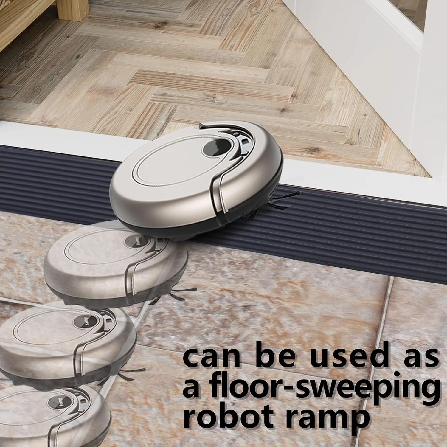 Immagine 6: Rampa multiuso da 1 pezzo - Autoadesiva, resistente, antiscivolo, adatta per robot spazzolatori, carrelli della spesa
