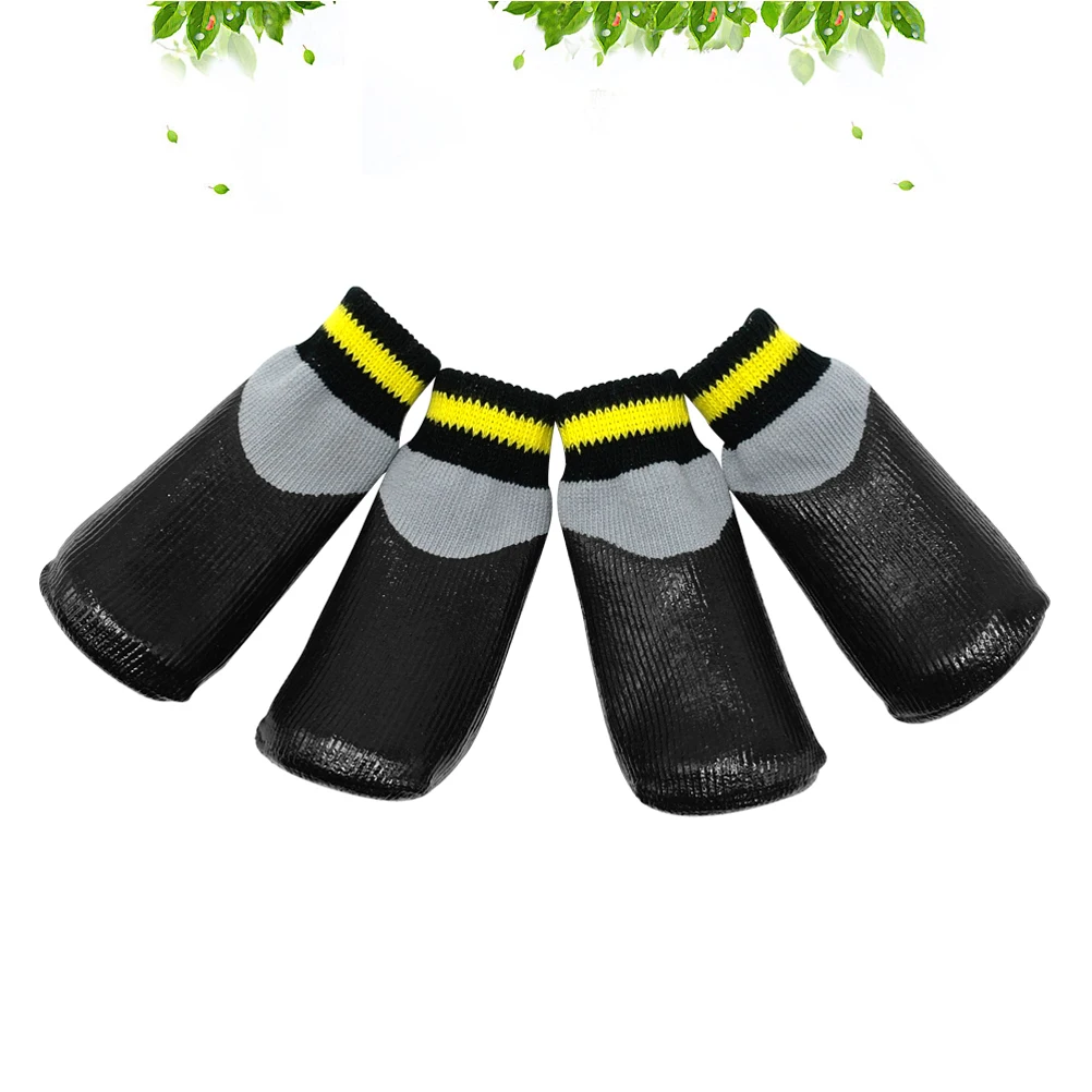 

1Set Pet Dog Waterproof Winter Anti-Slip Rubber Socks Boots Rain Snow Shoes Black Size 3 Paw Safety Winter Shoes