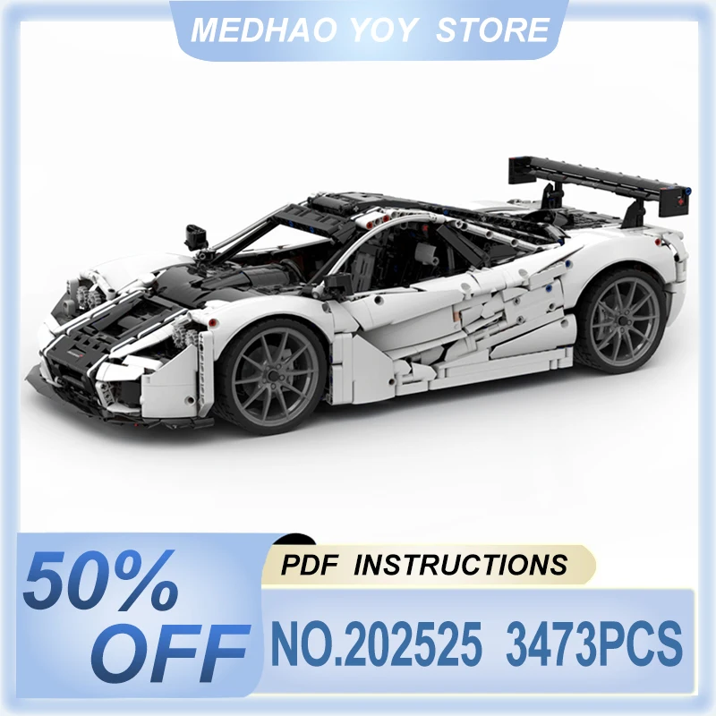 High-quality MOC 202525 High-Tech Speed Sprots Vechiel 42172 F1 GTR 1:8 Model Building Blocks DIY Puzzle Toys Brithday Gifts Boy