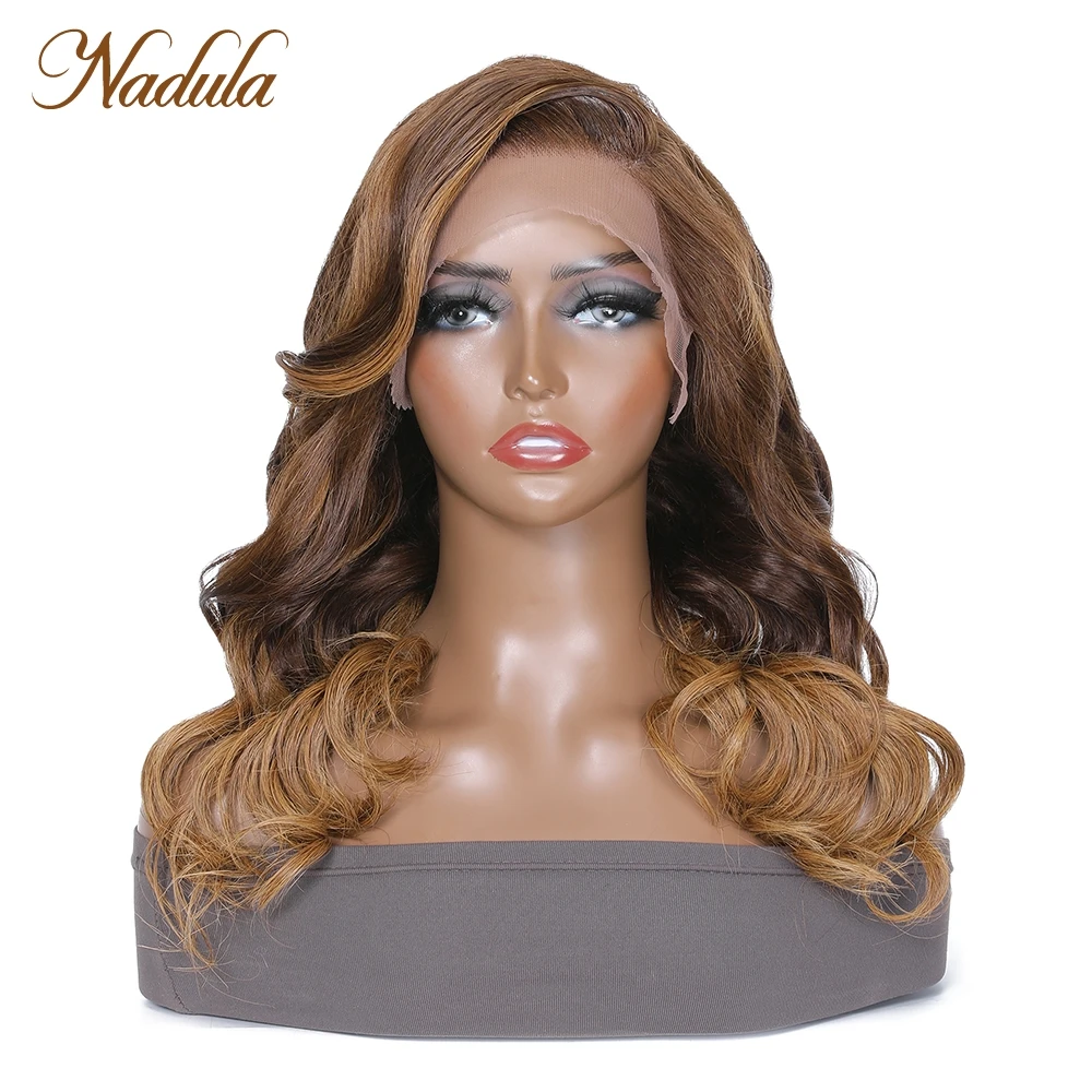 Nadula Hair Loose Wave Bob Wig Pre Plucked 13x4 Lace Frontal Wig #TL48 Chocolate Brown to Blonde Color Human Hair Wig For Women