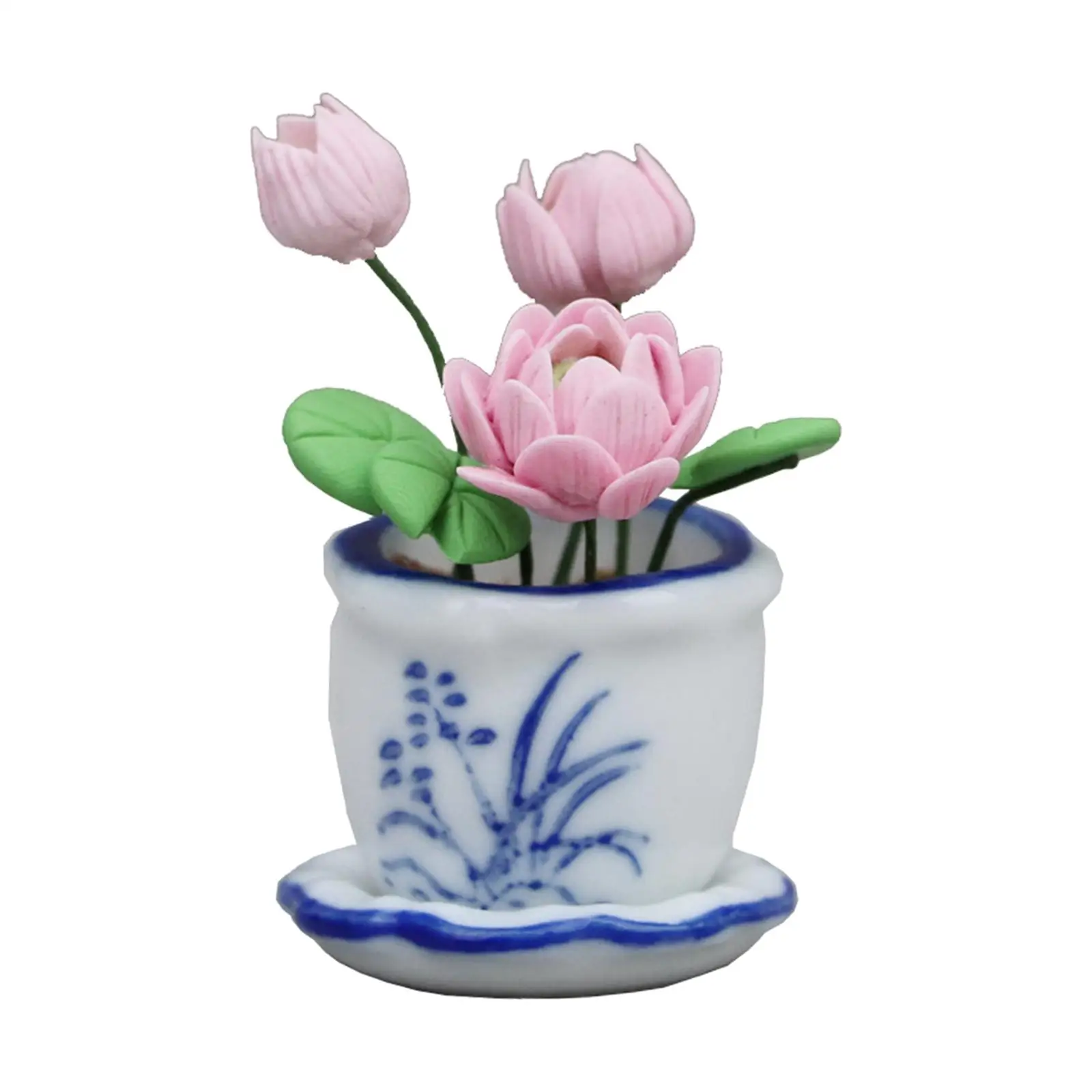 Mini Modelo De Flores Em Vaso, Jardim De Fadas, Desktop Decor, Dollhouse Acessórios