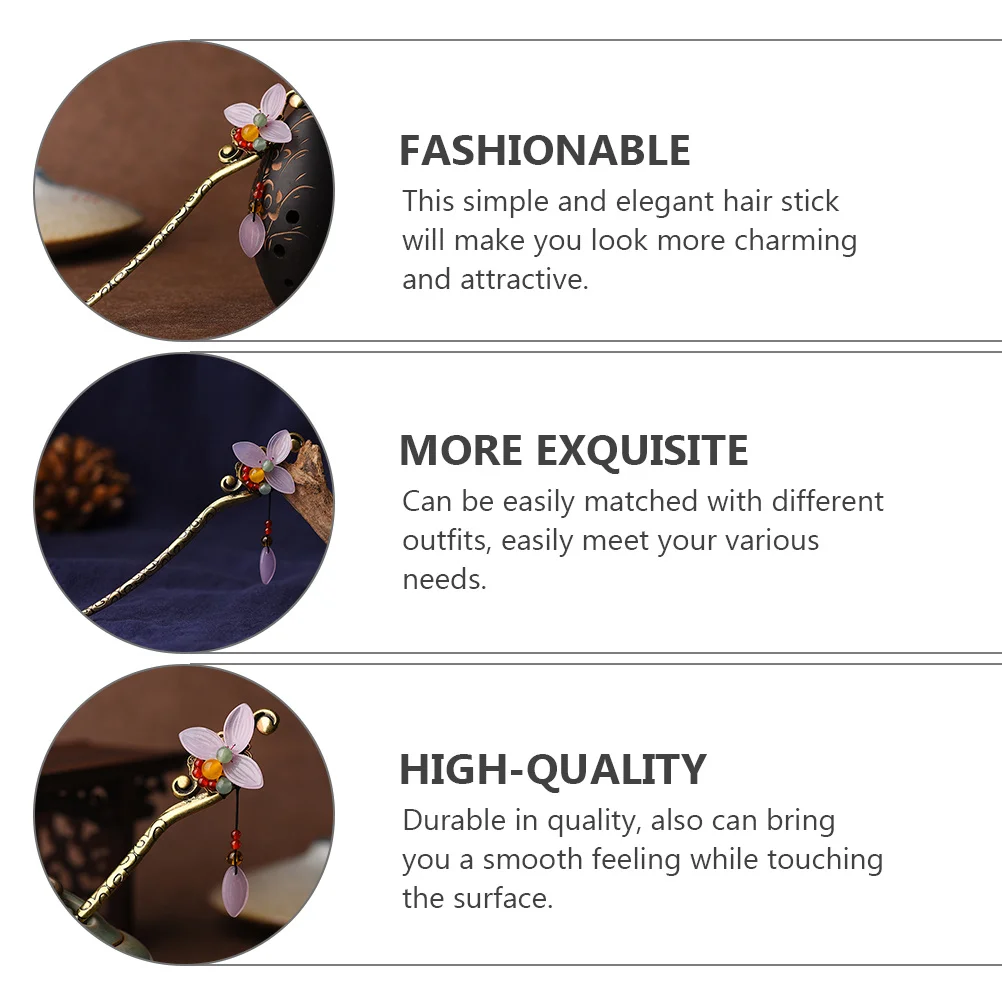 

Vintage Hair Stick Chinese Style Hairpin Elegant Hair Bun Chopstick for Women Teens Daily Party Prom Gift Accessory