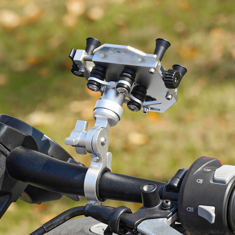 One Touch Auto Lock Bike Phone Mount Motorcycle Handlebar Holder 360° Rotation Anti Shock Vibration Aluminum Alloy Mobile Stand