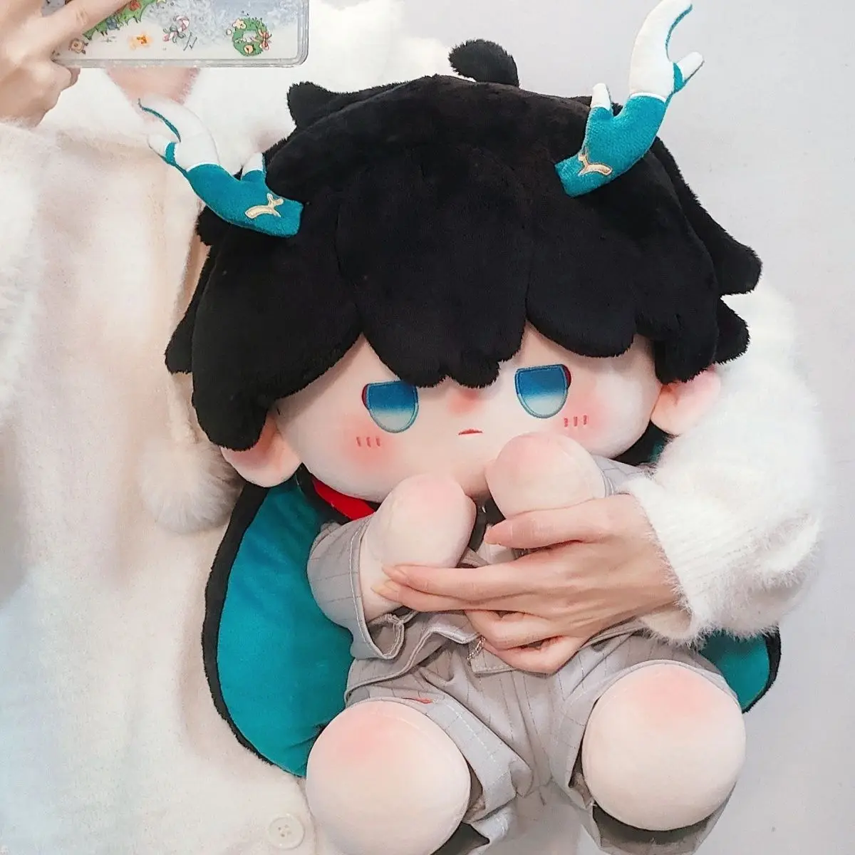 

Anime Honkai: Star Rail Dan Heng Cartoon Sitting Posture Cotton Body Cosplay Dress Up Stuffed Cushion Pillow 40CM Game Figure
