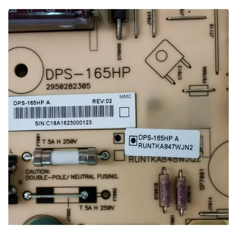 TV Power Supply Board LCD‑60LX531A RUNTKA847WJQZ DPS‑165HP A Practical Replacement Spare Part for TV Repair