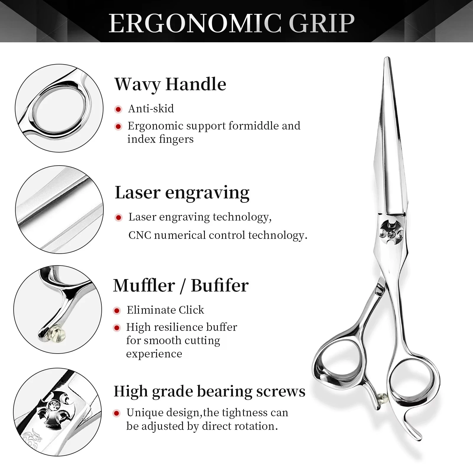 6.0 Inch VG10 Fashion Beauty Barber Hair Scissor  First-grade Quality Hairdressing Scissors Straight Hot Sale Easy To Cut