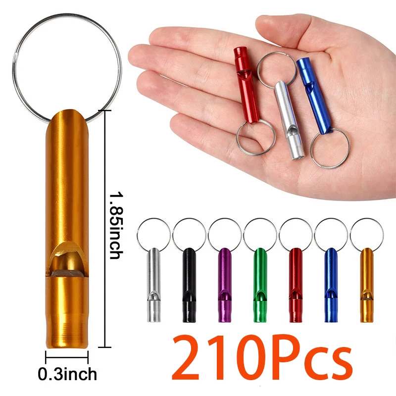 

210Pcs Whistles Training Whistle Keychain Multifunctional Emergency Survival Whistle Keychain for Camping Hiking Outdoor Sport