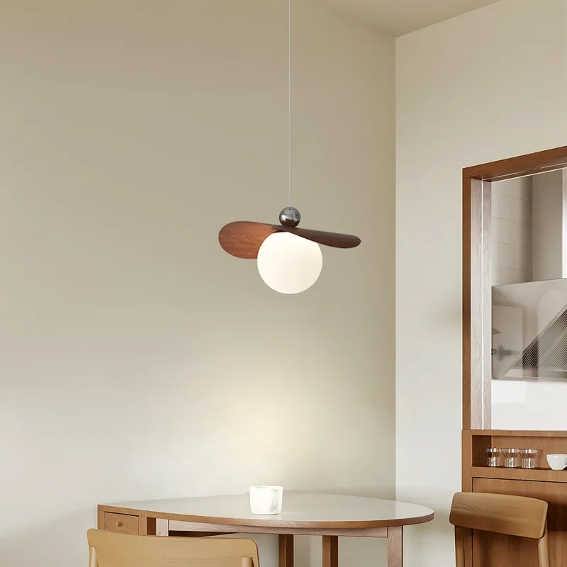 French Antique Style Dining Table Cream Walnut Pendant Light Creative Swing Arm Removable Restaurant Lamp