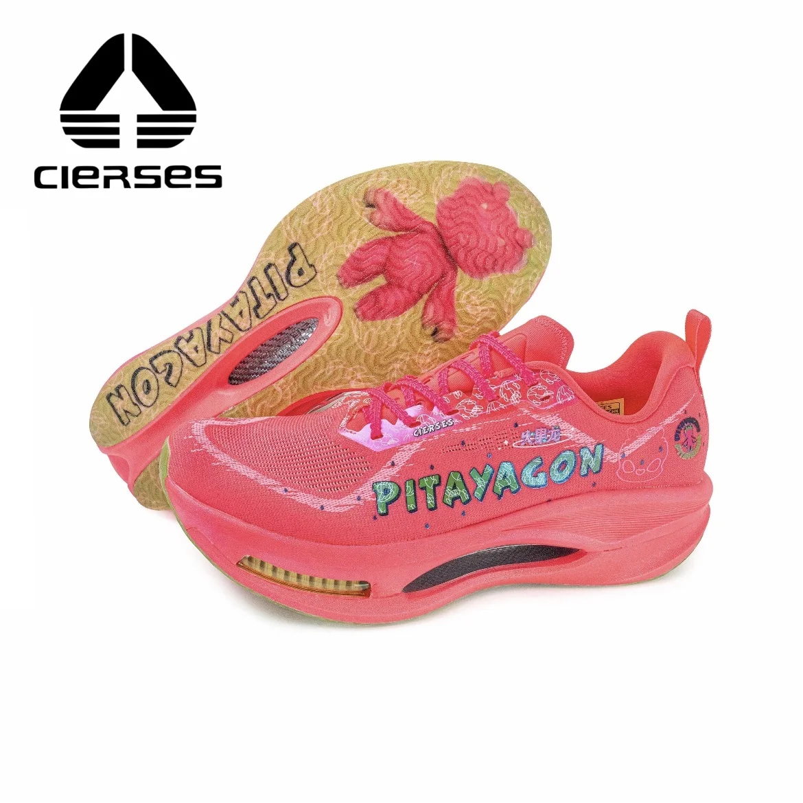 CIERSES Men's Marathon Full-Length Carbon Plate Running Shoes With Shock Absorption And Stability Half-Size Sports Shoes 2445