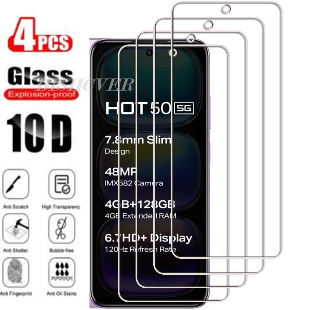 4 шт. закаленное стекло для Infinix Hot 50 5G Hot50 X6720 InfinixHot50 6,7 