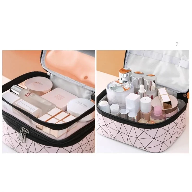 Portable Women Makeup Bag Waterproof High Capacity Toiletries Organizer Storage Cosmetic Cases Zipper Wash Beauty Pouch Travel